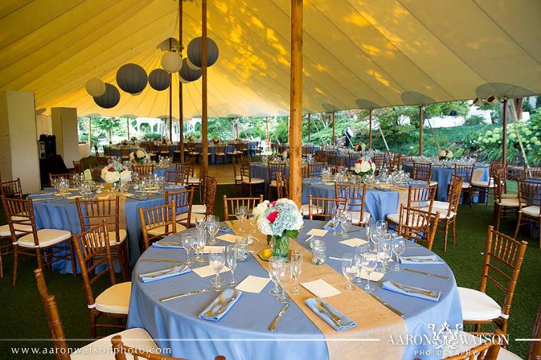 reception under tent at keswick vineyards