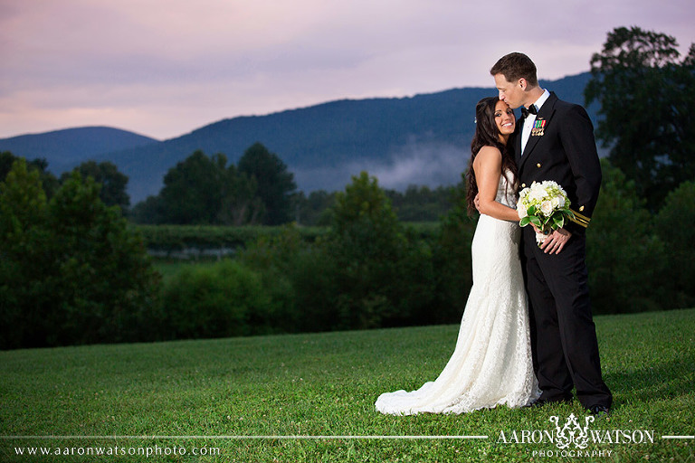 night picture of bride and groom