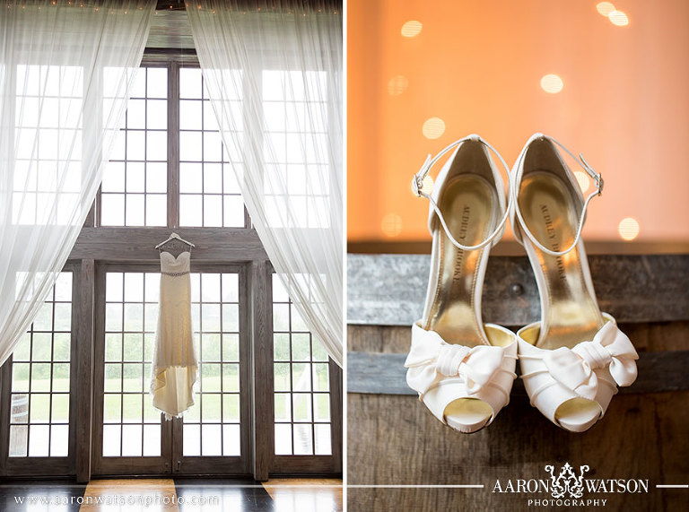 wedding dress and shoes at veritas