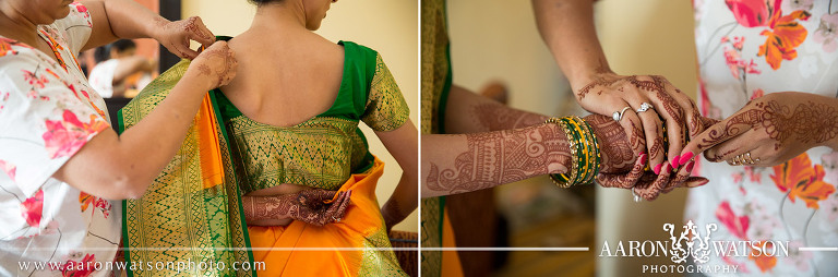 Indian Bride Getting Dressed