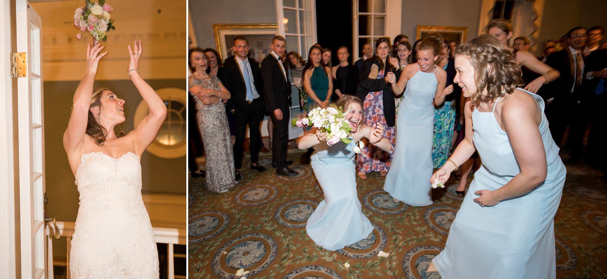 Farmington Country Club Wedding Bouquet Toss