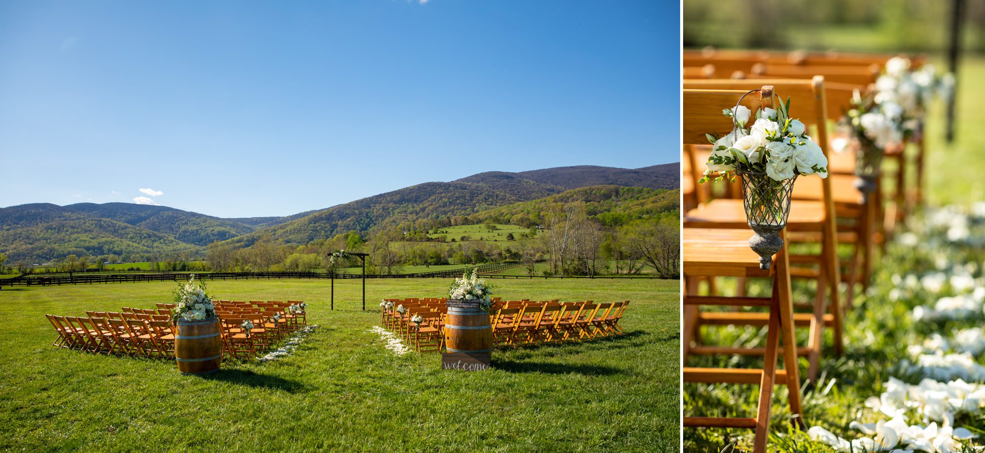 King Family Vineyards Outside Ceremony Setup