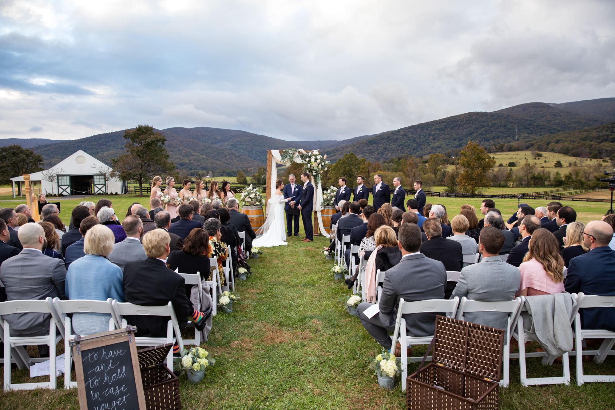 King Family Outside Wedding Ceremony