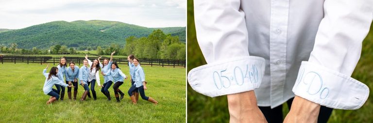 Custom Embroidered Bridesmaids Button Downs For Weddings