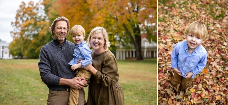 Fall family portrait session at UVA
