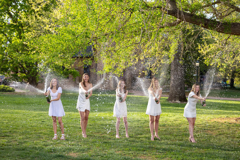 Best Senior Portrait Photographers UVA sorority champagne popping ideas