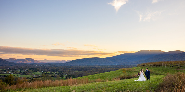 Best Charlottesville Wedding Venues Veritas Winery aerial sunset