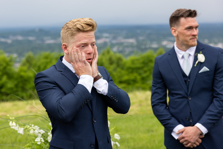 sweet groom wedding reaction monticello wedding